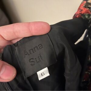 Anna sui size 9 dark floral velvet mini dress